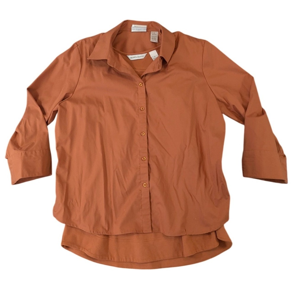 Drapers & Damons Terracotta Orange Button Down Shirt Tank Top Set 18‎ XL